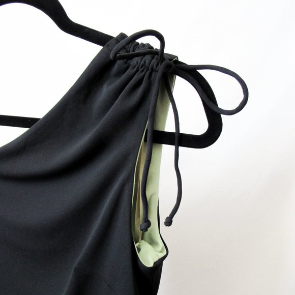 Sexy Vtg 90s Express One Shoulder Style Little Black Dress Midi Side Slit- 5/6. - Picture 4 of 10